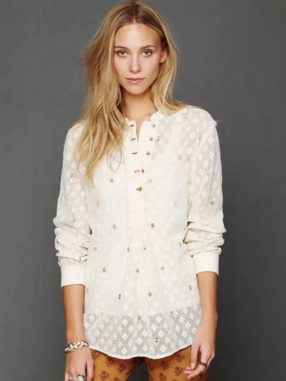FREE PEOPLE ROMANTICS SHEER Blouse